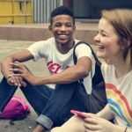 Group of young adults sitting and talking